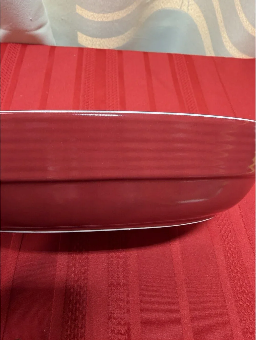 Red Oval Ceramic Baking Casserole Dish Oven Bakeware